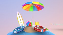 Beach Props Pack JFG V2 bucket, fun, unreal, pack, umbrella, spring, lol, sand, summer, anakin, water, beach, sale, buoy, shovel, vacation, lifesaver, lifebuoy, 3d, pbr, model, ball, hates