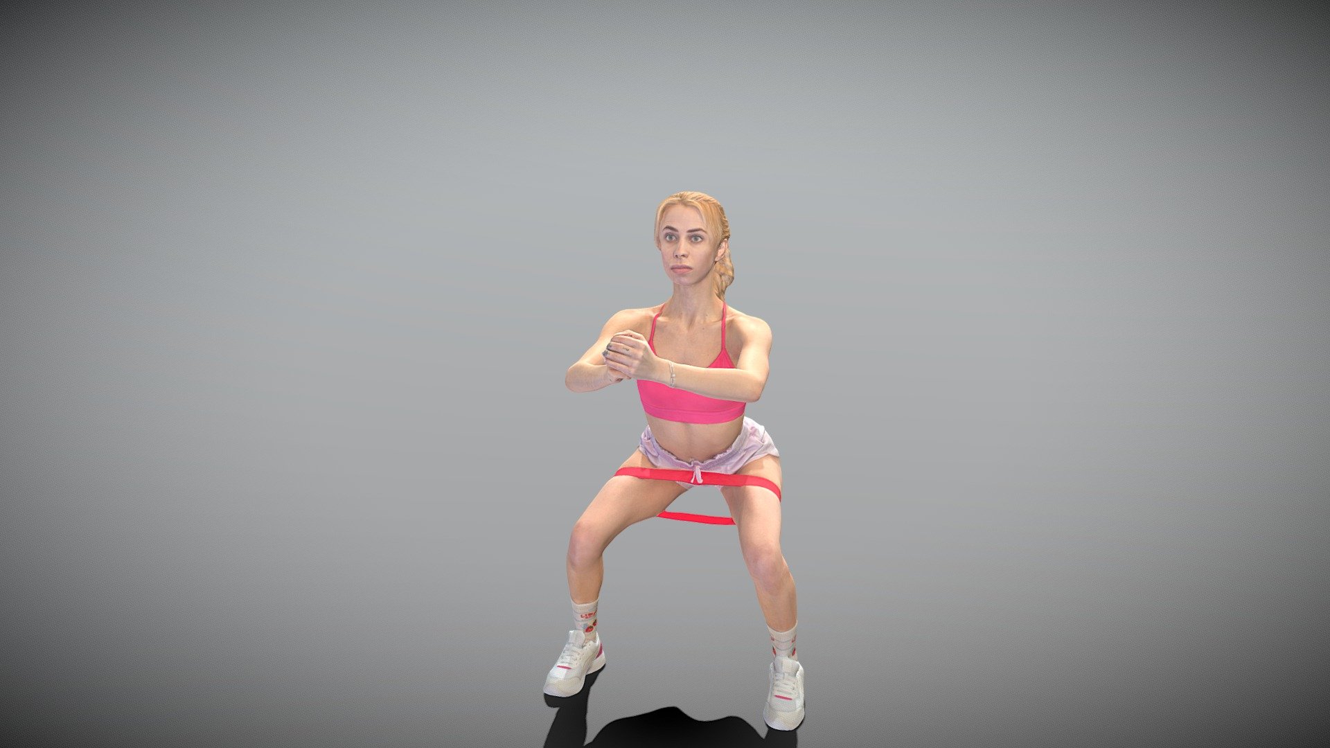 This is a true human size and detailed model of a sporty young woman of Caucasian appearance dressed in sportswear. The model is captured in casual pose to be perfectly matching various architectural and product visualizations, as a background or mid-sized character on a sports ground, gym, beach, park, VR/AR content, etc.

Technical specifications:




digital double 3d scan model

150k &amp; 30k triangles | double triangulated

high-poly model (.ztl tool with 5 subdivisions) clean and retopologized automatically via ZRemesher

sufficiently clean

PBR textures 8K resolution: Diffuse, Normal, Specular maps

non-overlapping UV map

no extra plugins are required for this model

Download package includes a Cinema 4D project file with Redshift shader, OBJ, FBX, STL files, which are applicable for 3ds Max, Maya, Unreal Engine, Unity, Blender, etc. All the textures you will find in the “Tex” folder, included into the main archive.

3D EVERYTHING

Stand with Ukraine!