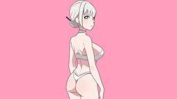 ANIME - Mio - Bikini girl toon, style, mesh, avatar, , rig, summer, beach, woman, bikini, swimsuit, modeling, girl, asset, 3d, blender, art, low, poly, model, female, characters, animation, anime