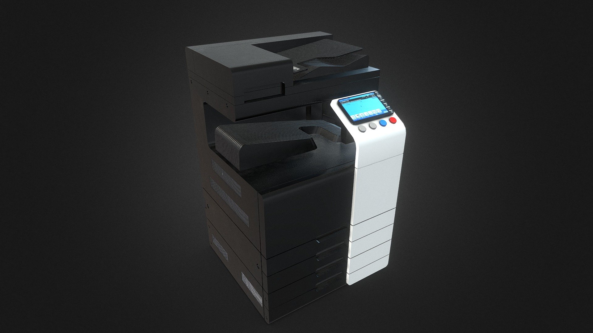 Office printer - I've used big custom buttons with intent to be used in VR aplication for easier usage - model created in Blender 3D- painted in Substance Painter

Model prepared for OctopusVR.