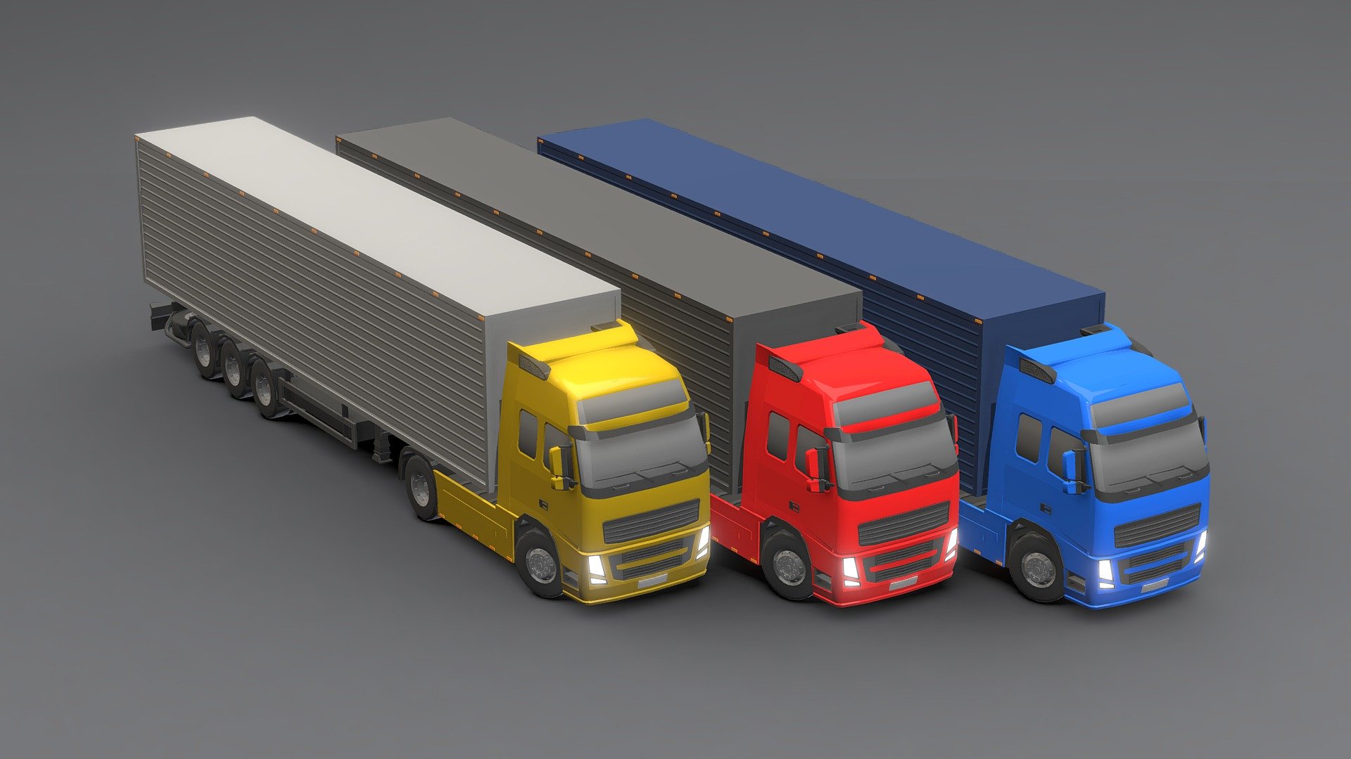 


Truck Volvo Low-poly 3D.




You can use these models in any game and project.




This model is made with order and precision.




The color of the body and wheels can be changed.




Separated parts (body. wheel.Trailers ).




Very low poly.




Average poly count: 29/000 Tris.




Texture size: 128/256 (PNG).




Number of textures: 2.




Number of materials: 3.




format: fbx, obj, 3d max


