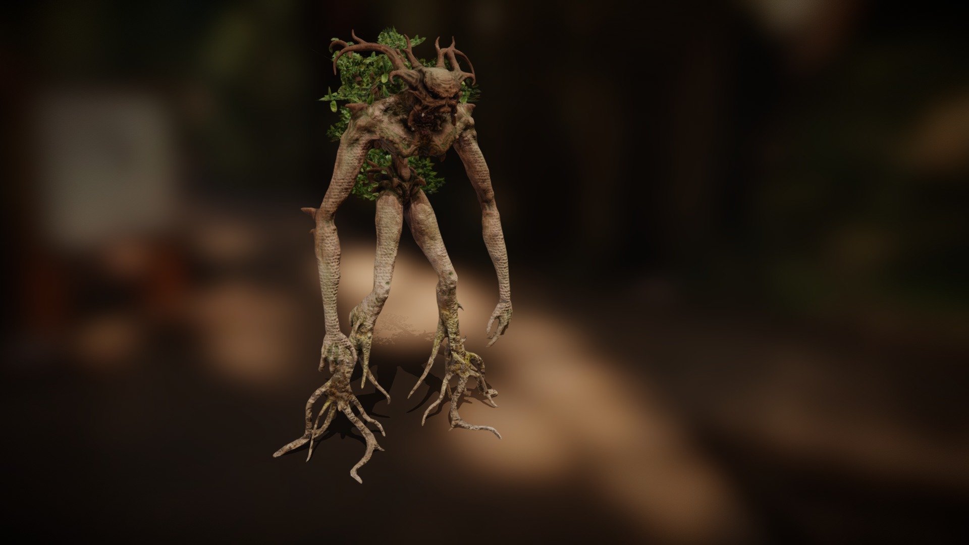 Just another weird model, this time mix between ent and imp, that for some time I had in my folder under codename Verto and just waited to get rigged. Idea was to make tad smaller ent that would act like imp in forest but would not be so weak as most of folklore show them, something similar to some of Japanse Oni demons.

Model is rigged, it contain two PBR materials.

Made in Blender.

Ps. I found those leafs texture in one of many freePNG sites, I dont have any info who made it, but when I get author name I will update description.