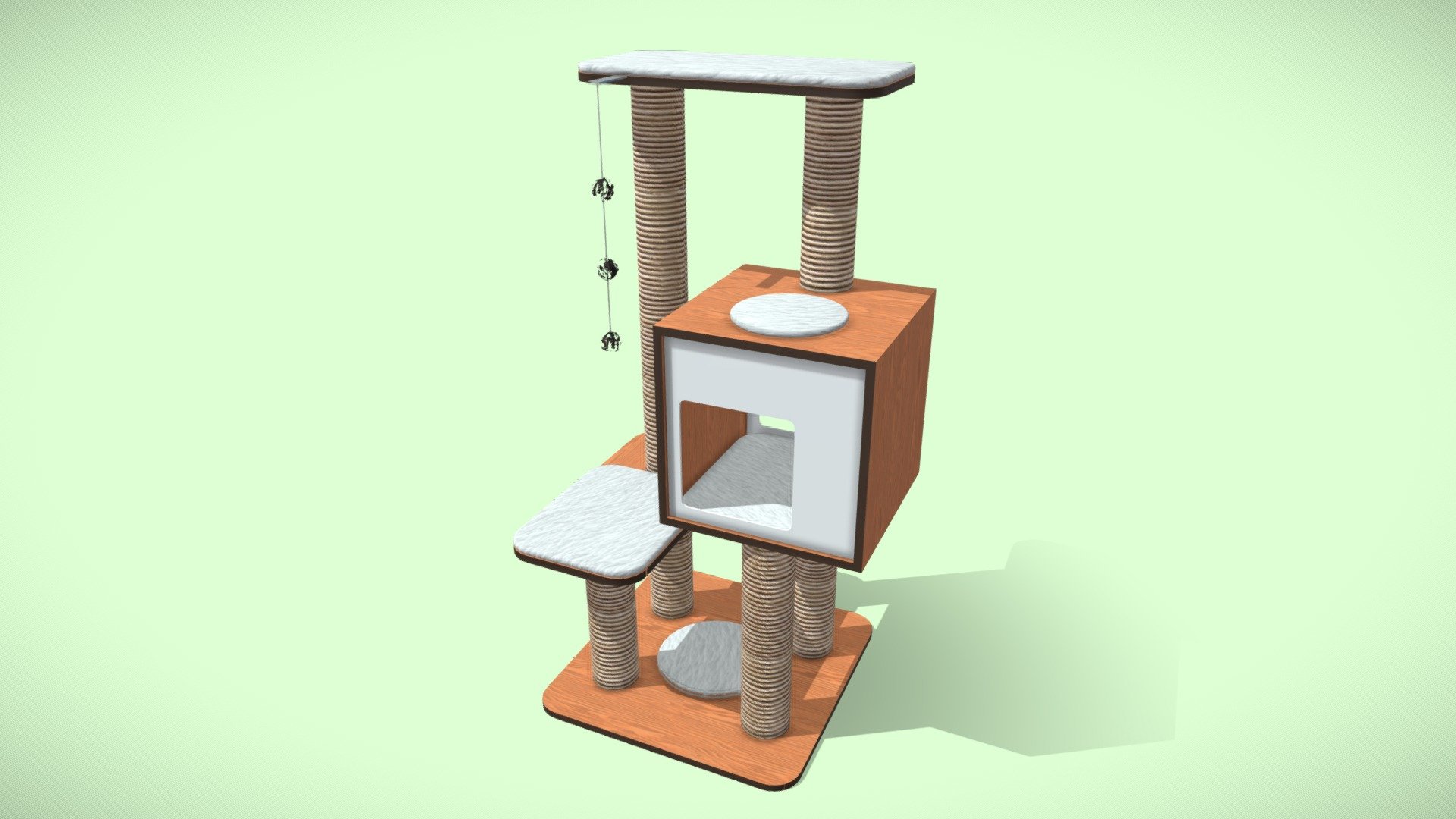 For the cat lovers, here is a cat tree with a modern design.
We all know that cats love to climb these kind of tower.

Perfect for a nice and cozy room.
If you need a higher definition version just ask me.
