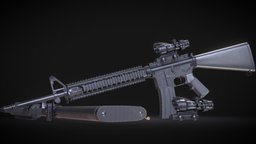M16A4 m16, 3d-modeling, substance-designer, 3d-model, substance_painter, substance-painter-2, substance, weapon, 3d, 3dsmax, weapons, substance-painter, gun, colt, guns