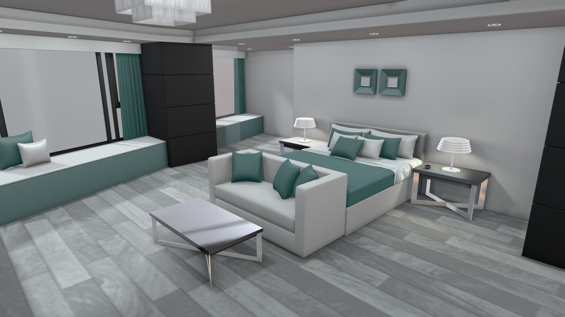 Highly detailed 3d model of modern bedroom set with all textures, shaders and materials. It is ready to use, just put it into your scene.
Format FBX file size : 1.81MB

Click on the link to see more models : https://sketchfab.com/GbehnamG/store

If you need personalized 3d models , feel free to contact at: mr.gbehnamg@yahoo.com