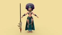Girl  Native  Stylized chest, hot, , weapon, girl, cartoon, female, free, stylized, anime, sea