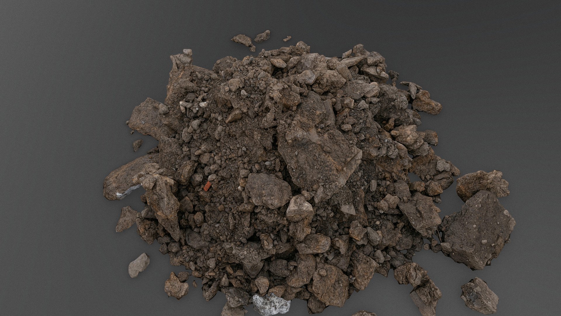 Small tiny Pile of dark brown construction gardening soil mud land earth dirt heap mound, freshly dug, with some stone and concrete pieces

🟢 Download: https://www.fab.com/listings/f98175ed-63ba-4994-bb78-1a875ee9fe08

raw DSLR photogrammetry scan, normals included