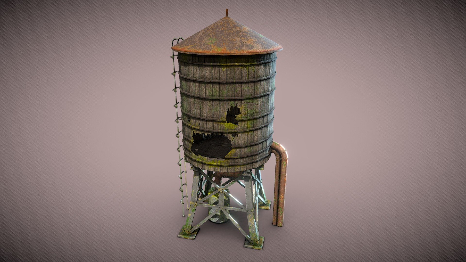 None overlapping UV’s Game ready

Old New York Watertower post-apocalytic