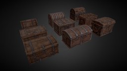 Medieval/Fantasy style Loot crates crate, chest, medieval, loot, medievalfantasyassets, gameasset, fantasy, container, gameready