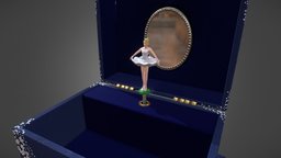 Music Box realistic, ballerina, musicbox, childhood, ballerina3d, childrens-toy, texturedmodel, substancepainter, substance, maya