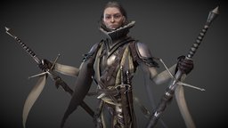 Mordred posed, kingarthur, artstationchallenge, mordred, lowpoly, knight