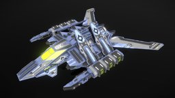 Enkar Republic Attack Fighter Karban fighter, starship, spacecraft, game-ready, pbs, msgdi, asset, pbr, lowpoly, scifi, ship, space, spaceship, noai