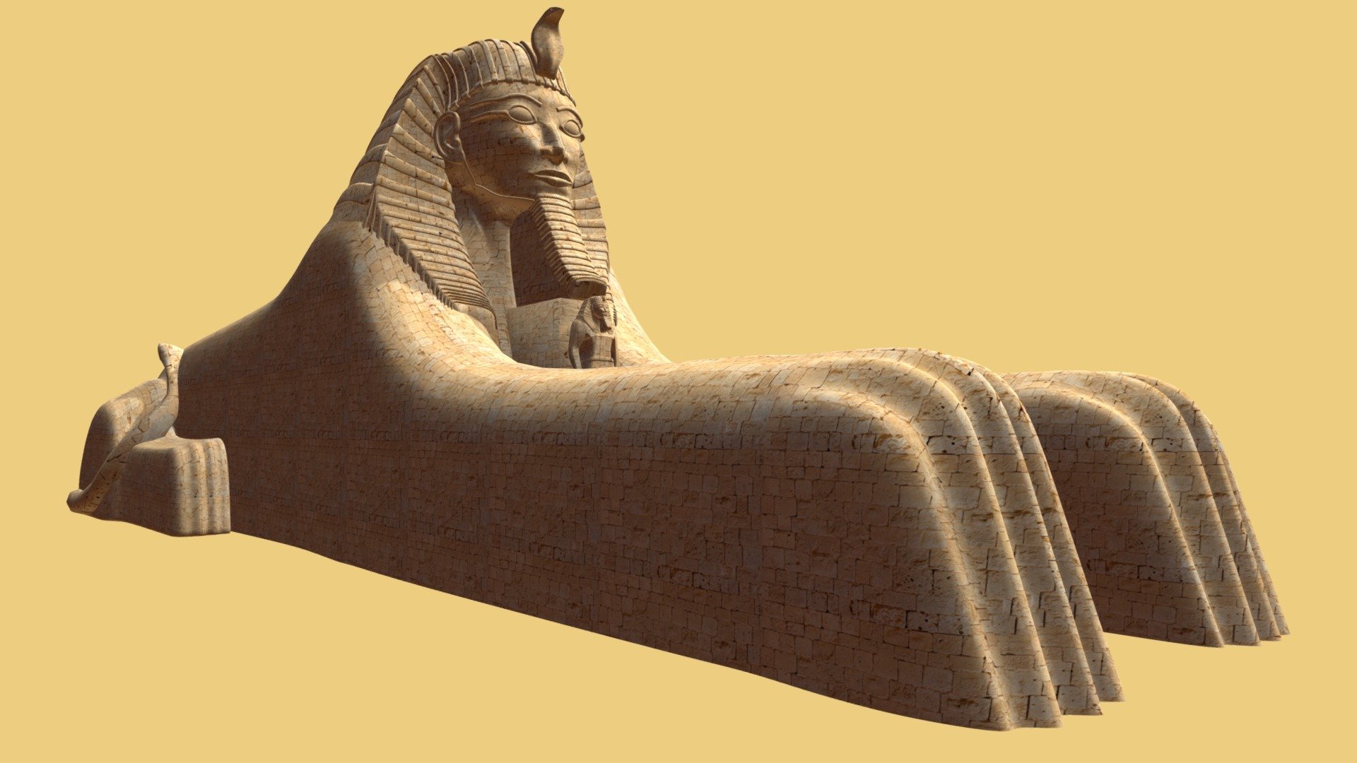 Modeled in 3ds max. Great Giza Sphinx of Egypt. Made with reference to Hatshepsut's sphinx.