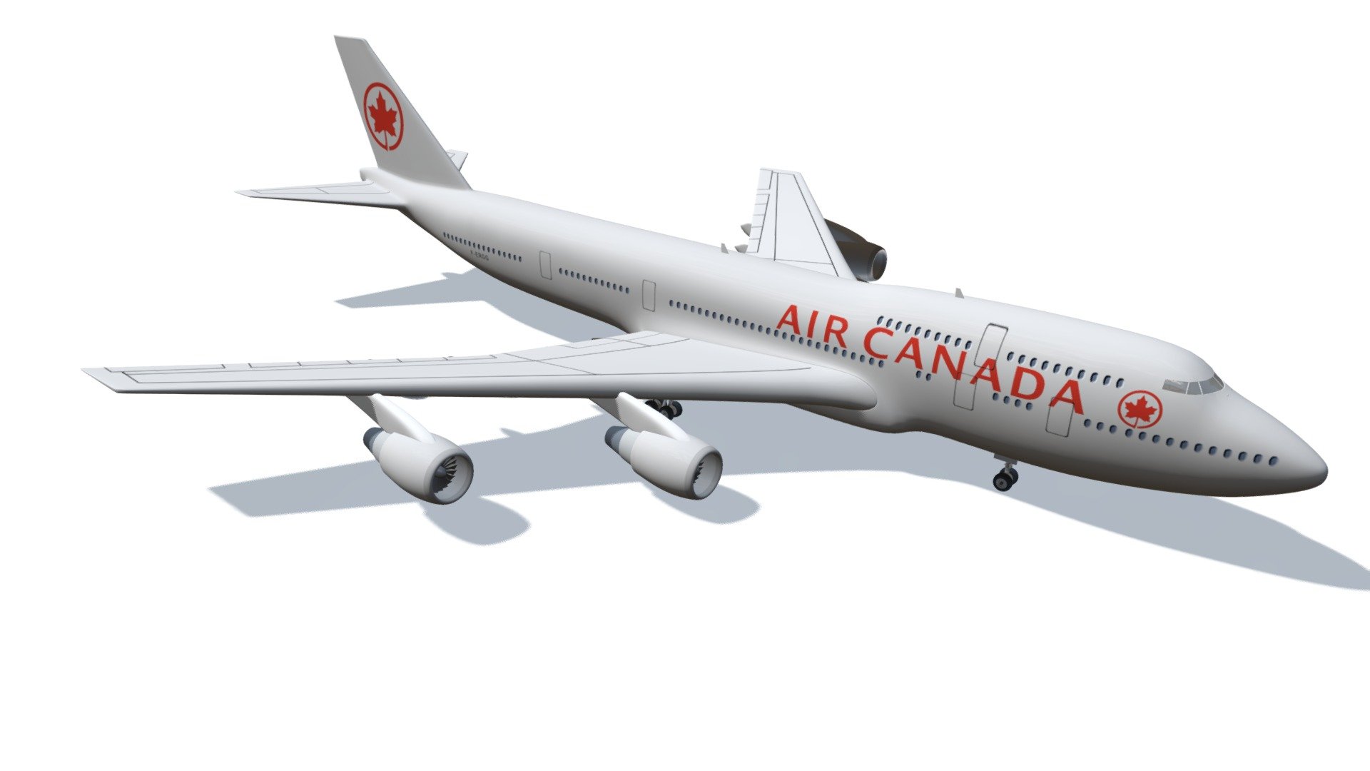 High detailed 3d model of Boeing 747. 

Textured as Air Canada.

If you need other 3d formats, please contact us.