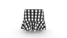 Women Fashionable Check Mini Skirt virtual, cloth, fashion, women, solid, skirt, vr, ar, apparel, clo3d, marvelousdesigner, metaverse, low-poly, 3d, lowpoly, clothing, 3dapparel, appareldesign, virtualapparel, digitalapparel, binarycloth
