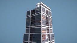 Stylized Highrise City Building TV Station office, tv, archetecture, highrise, station, stylized-environment, officebuilding, animestyle, handpainted, glass, house, stylized, building, anime, highrise-building, noai