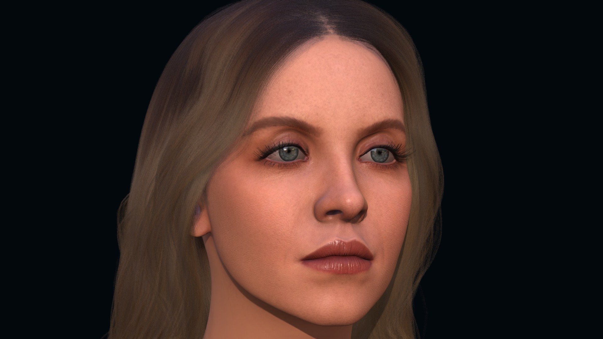 -Head sculpt of actress Sydney Sweeney 

-Sculpted in zbrush, painted in substance painter and rendered in blender 

-Blender 4.0 -no mouth 

-no teeth 

-no tongue

-no rigged