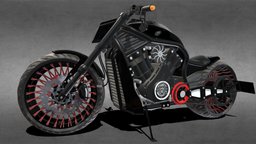 Harley Davidson V Rod Custom Bike bike, 3dart, modified, modification, autodeskmaya, 3dartist, modifiers, harley-davidson, custombike, substancepainter, 3d, photoshop, blender, vehicle