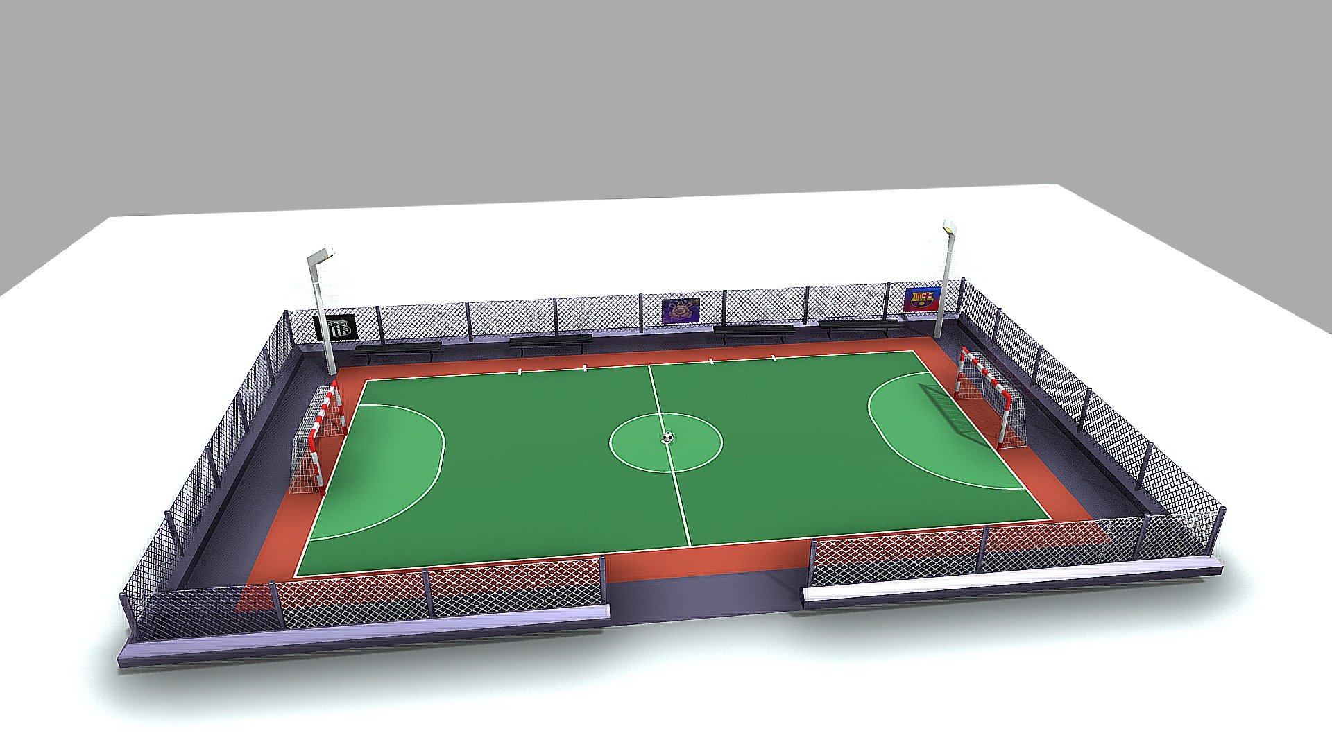 football field of street made with a lot details and complete he come full texture and very big to you put on the scenery for used on the your game of soccer.