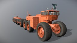 LeTourneau TC-497 mark 2 overland train train, retro, futurism, prototype, offroad, coldwar, usarmy, wheeled, vehicle, usa, letourneau, overland-trailer, tc479