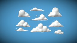 Cartoon clouds pack 1 sky, clouds, cloud, cloudy, cartoon