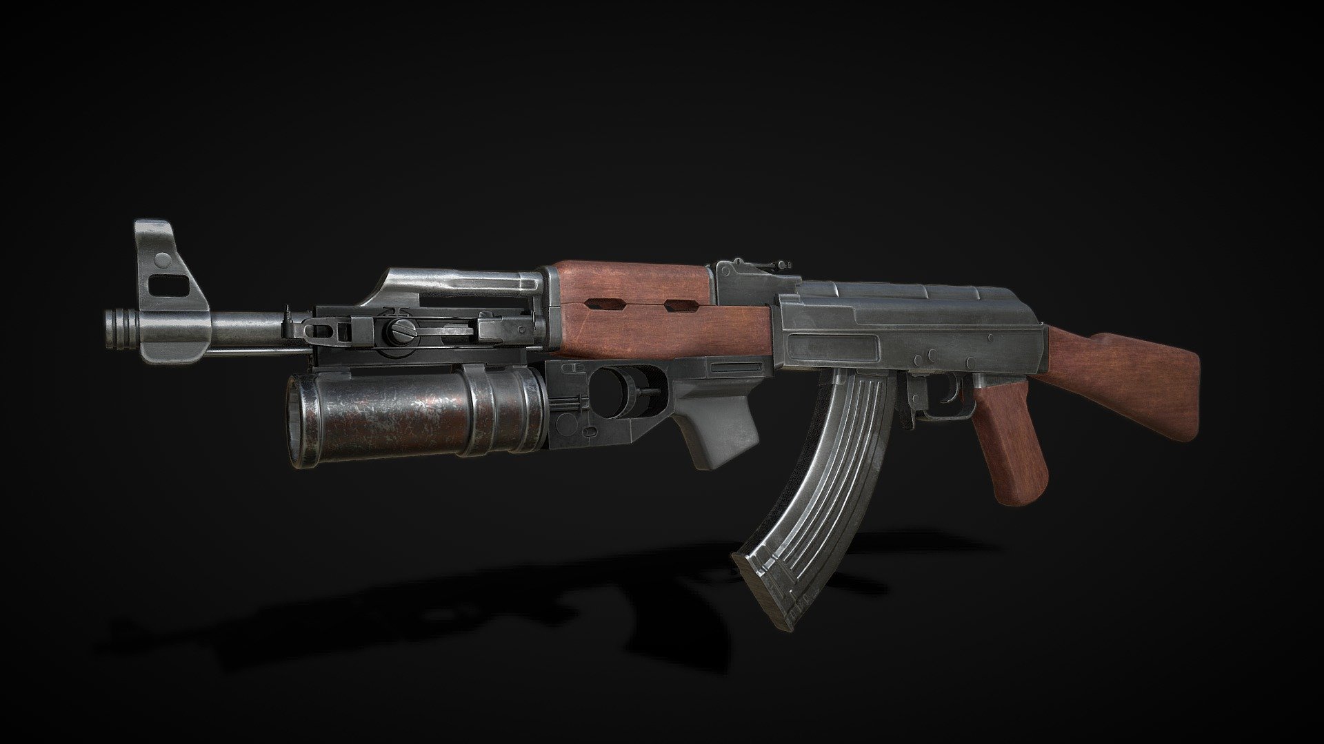 Game-Ready weapon for PBR engines.

The ZIP contains the FBX and Textures for UE4 and Unity.

Textures maps are Packaged for Engine´s Optimization.

Texture Resolution:

-AK-47: 4096X4096

-Grenade Launcher: 2048x2048