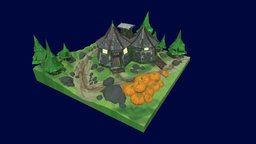 Hagrid’s Hut – Low Poly Diorama fanart, harrypotter, hogwarts, harrypotterfanart, substancepainter, substance, diorama3d