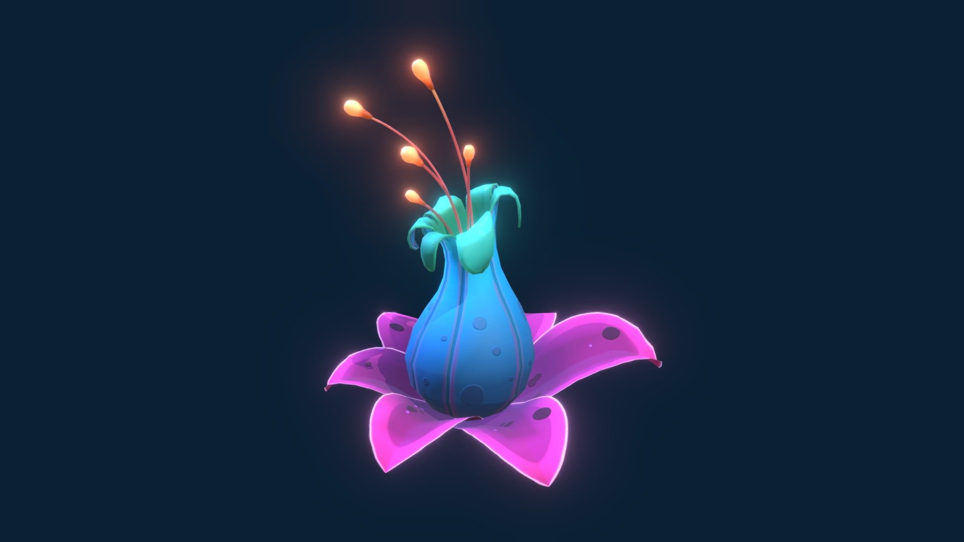 A stylized plant from another world. Ready game asset