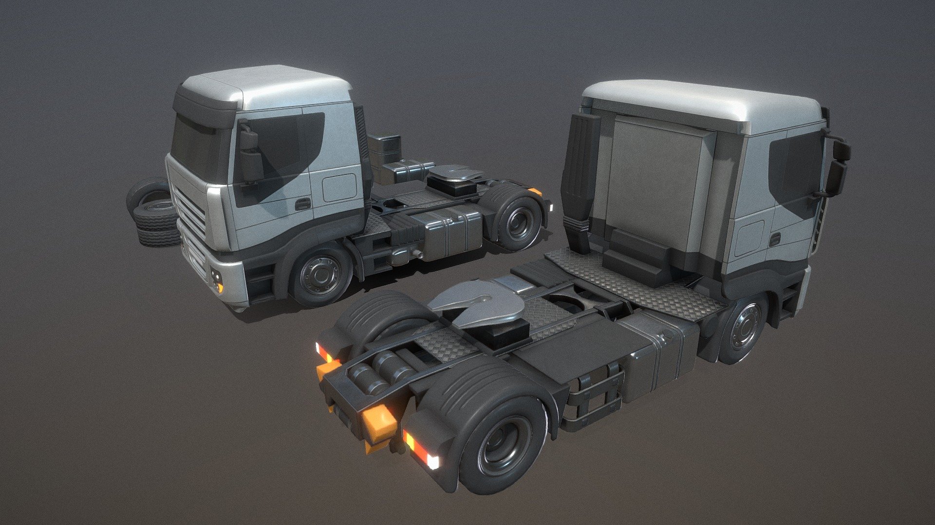 Here is the rigged low poly version of the truck with 2 axles. 




High-Poly Version

Included models:




Truck_2_axis_rigged 

Object Dimensions -  3.158m x 6.262m x 3.077m

Vertices = 6817

Polygons = 7853






Truck-2-axis_not_rigged 

Object Dimensions -  3.158m x 6.262m x 3.284m

Vertices = 7665

Polygons = 8787






Tank_truck_2_axis 

Object Dimensions -  0.703m x 1.162m x 0.732m

Vertices = 284

Polygons = 396






Wheel_1_truck-2-axis 

Object Dimensions -  0.370m x 1.035m x 1.035m

Vertices = 122

Polygons = 144






Wheel_2_truck-2-axis 

Object Dimensions -  0.671m x 1.029m x 1.029m

Vertices = 302

Polygons = 324



Last update:
23:17:34  13.06.22







Demo Video




3d modeled, textured, rigged and animated by 3DHaupt with Blender-2.93


