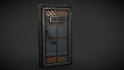 Armored Door armor, armored, rust, prop, heavy, bunker, rusty, dirty, metal, old, lowpoly, door, gameready