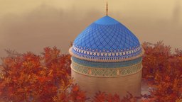 Islamic Dome - Yazd islam, islamic, geometry, dome, procedural, iran, mosque, blender-3d, kufic, timur, stz, blender, blender3d, yazd, geometrynodes