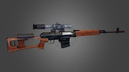 Dragunov Sniper Rifle - SVD svd, rifle, russian, russia, dragunov, sniper, weaponry, sniperrifle, rifles, sniper-rifle, lowpolymodel, weapon, low_poly, low-poly, 3dsmax, lowpoly