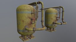 Gas Tank specular, diffuse, lod, rusty, realtime, dirt, 4k, fbx, props, realistic, old, iron, videogameart, glossiness, props-assets, videogameasset, levelofdetail, assets-game, render, 3dsmax, pbr, lowpoly, gameart, hardsurface, gameasset, 3dmodel, industrial, environment, steel