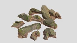 Rocks Stone Forest Pack Scan landscape, forest, drone, set, small, exterior, stick, medium, module, pack, big, huge, sharp, collection, cliff, sand, baked, boulder, realistic, smooth, moss, mossy, root, modules, photoscan, 3d, blender, pbr, low, poly, model, scan, stone, rock, leaves, noai
