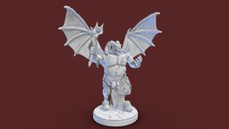 TTRPG Miniature - Demon Lord Of Undead dd, demon, boardgame, miniature, undead, chaos, wargame, demonlord, ttrpg, monster, sculpture, spli