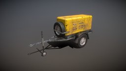 Generator Trailer train, generator, low-poly-blender, gameready