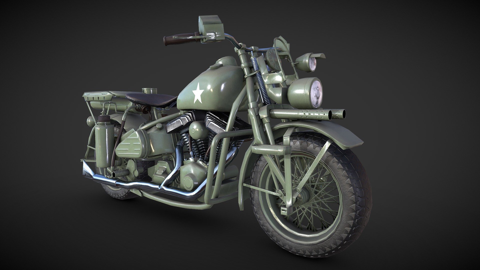 Captain America Bike was made by folowing the tutorial > Blender - Hard Surface Modeling.
This is Low Poly Version, 3x materials, in 4k