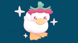 Cute Flower Duck toon, cute, flower, duck, stylised, kawaii, goose