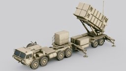 MIM-104 Patriot base, modern, truck, system, us, prop, army, unreal, 104, vr, sam, fbx, realistic, launcher, rocket, missle, patriot, mim, hemtt, unity, game, pbr, military, usa, pac3, noai, pac2, himad