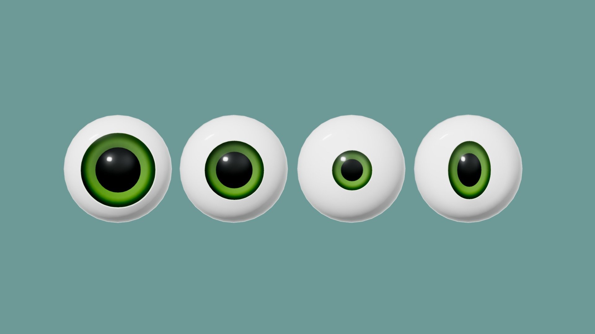 Low-poly eyes created with Blender