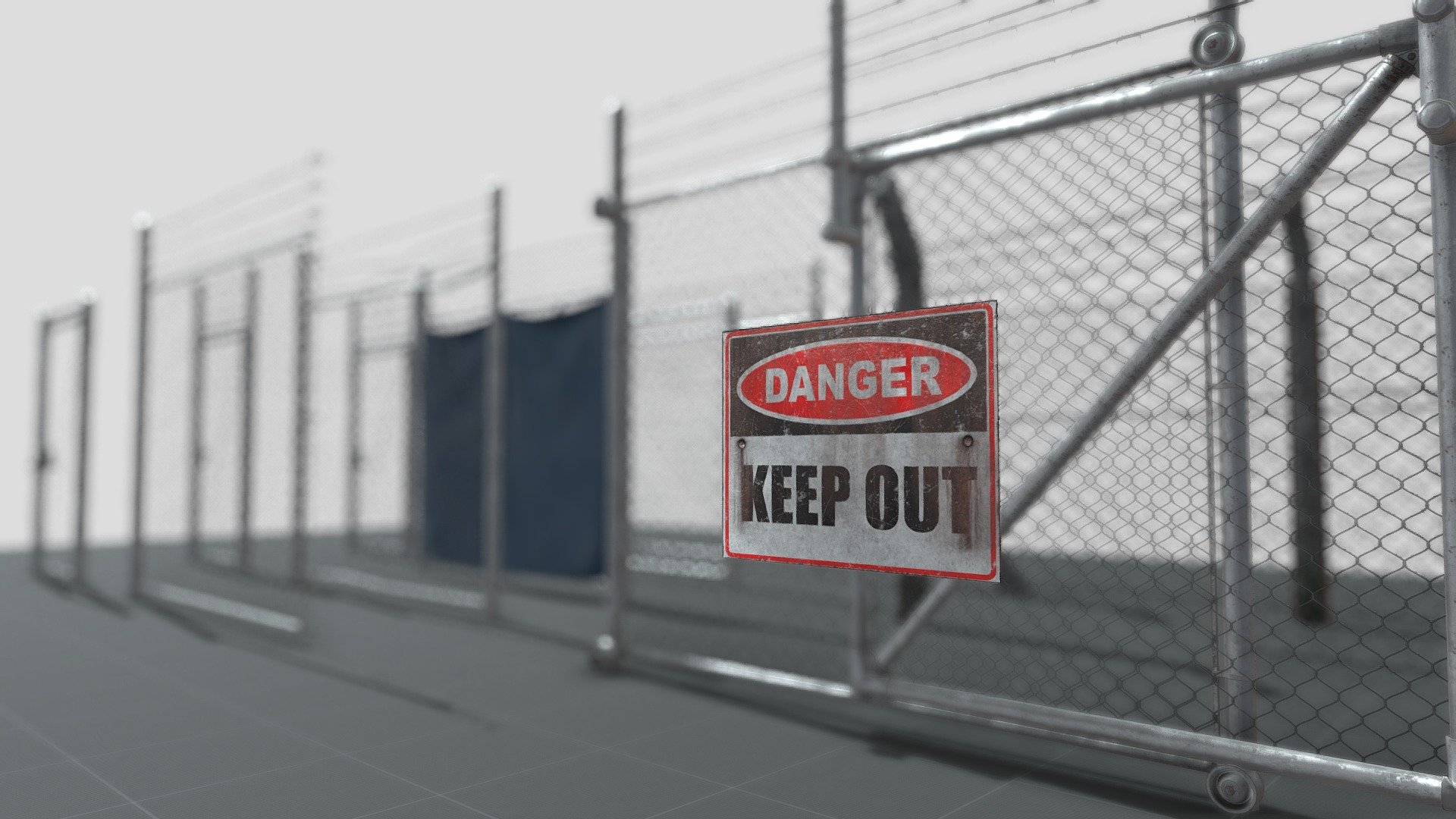 Modular fences pack;

Pack of low poly models for unity or unreal 

Includes:
* 5 metal fences.
* 5 metal fence door.
* 2 fence gate.
* 3 old fences with concrete posts.
* 1 concrete post.
* 1 sign .

PBR-materials:
* metal fence:4k-Albedo, Normal, AO, Roughness, Metallic.
* chainlink:2k-Albedo, Normal, AO, Roughness, Metallic; +alpha mask in albedo.
* barber wire:1k-Albedo, Normal, AO, Roughness, Metallic; +alpha mask in albedo.
* tarpaulin:2k-Albedo, Normal, AO, Roughness, Metallic.
* concrete post:2k-Albedo, Normal, AO, Roughness, Metallic.
* metal rust:1k-Albedo, Normal, AO, Roughness, Metallic.
* edges:2k-Albedo, Normal, AO, Roughness, Metallic; + variants.

