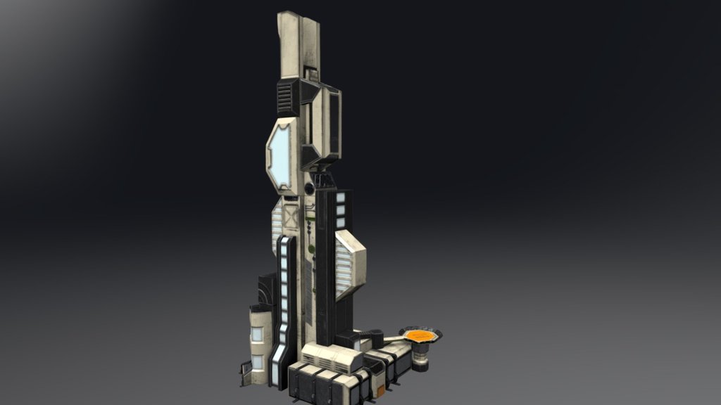 Sci-fi Tower design made 3ds max and quixel 2! :)