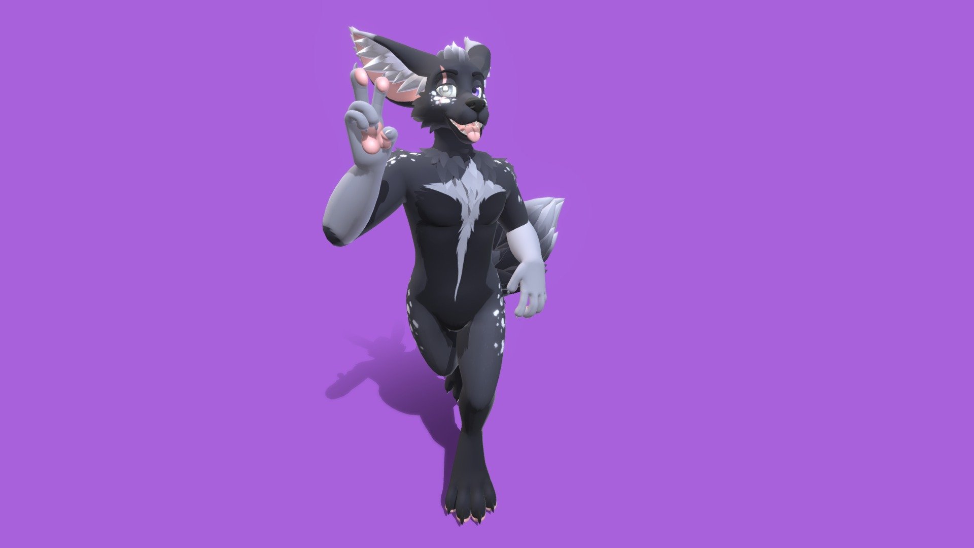 A VR avatar made for Vorii, the Fenec fox! This was a Christmas gift, and a version 2 of his old avatar made about 3 years ago! 
https://skfb.ly/6RnMn

Mesh made in Blender, textured in SAI2

This was made as a custom commission and is not downloadable publicly. Thank you!! For custom commission status, check out my telegram channel t.me/Meelo3D
