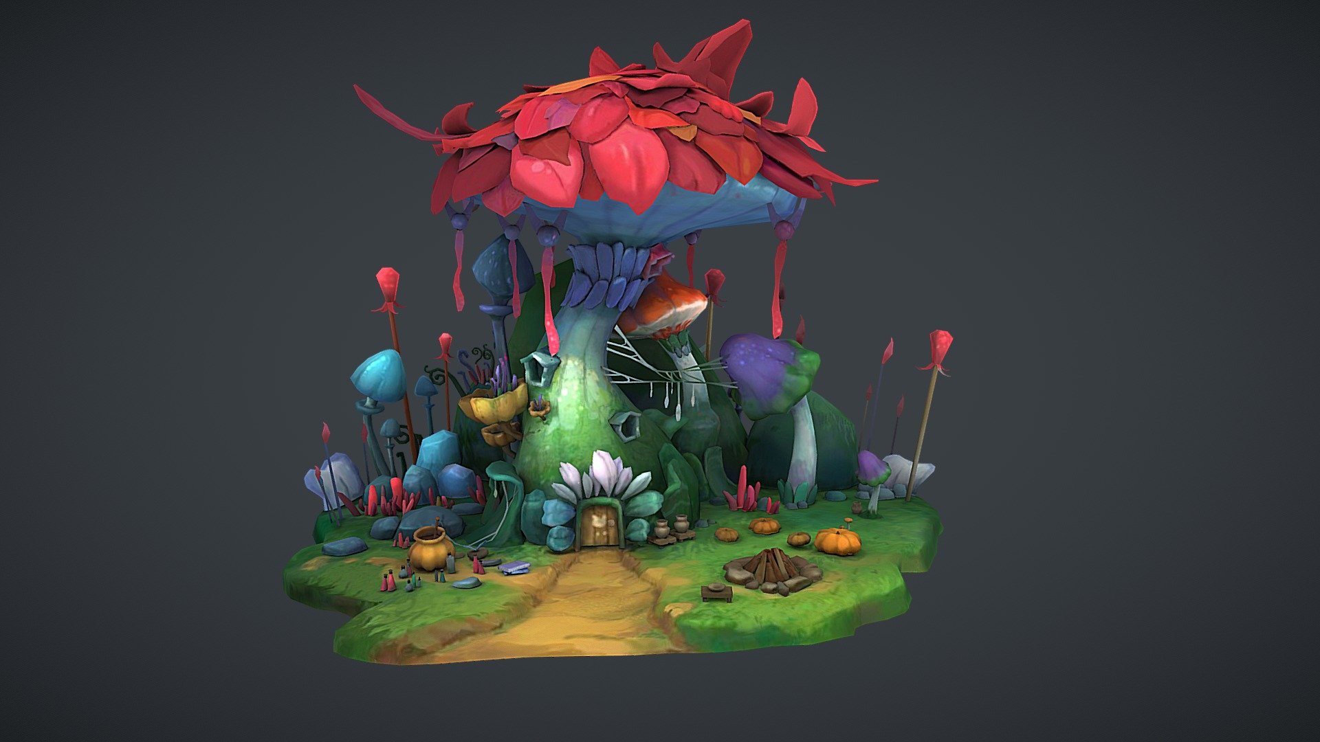 Model was created in Blender and textured in 3DCoat.
Original concept made by 泽科 徐:https://www.artstation.com/artwork/gJZ9xQ ,  and

Concept made by HoDam Kim: https://www.artstation.com/ho-dam