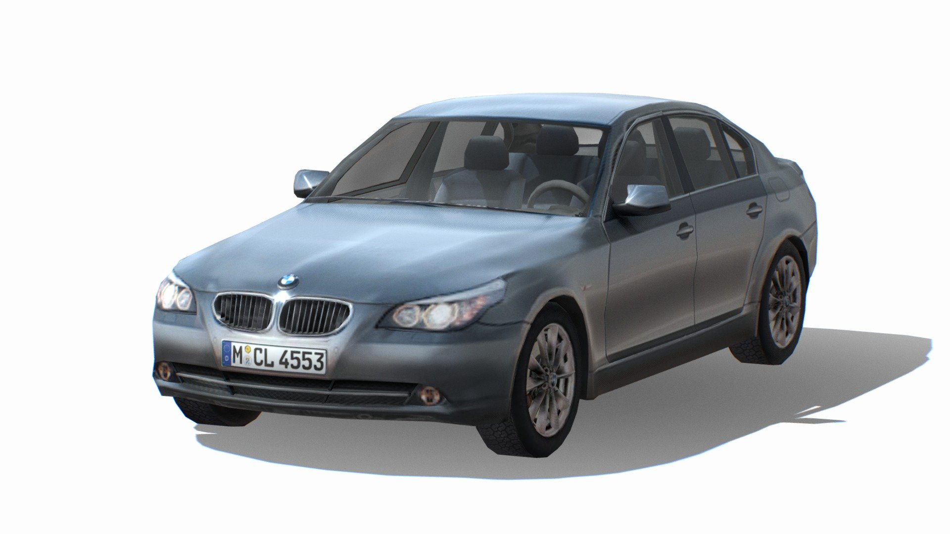 2006 BMW 5- Series E60 545i1 lowpoly car model

Statistics:

Vertices: 5,620

Edges: 10,432

Faces: 4,970

Triangles: 10,145

☑ UV maps

☑ Clean topology

☑ 
☑ Ready for animation rig, wheels turnning connected to handle wheel, all doors are rigged.
