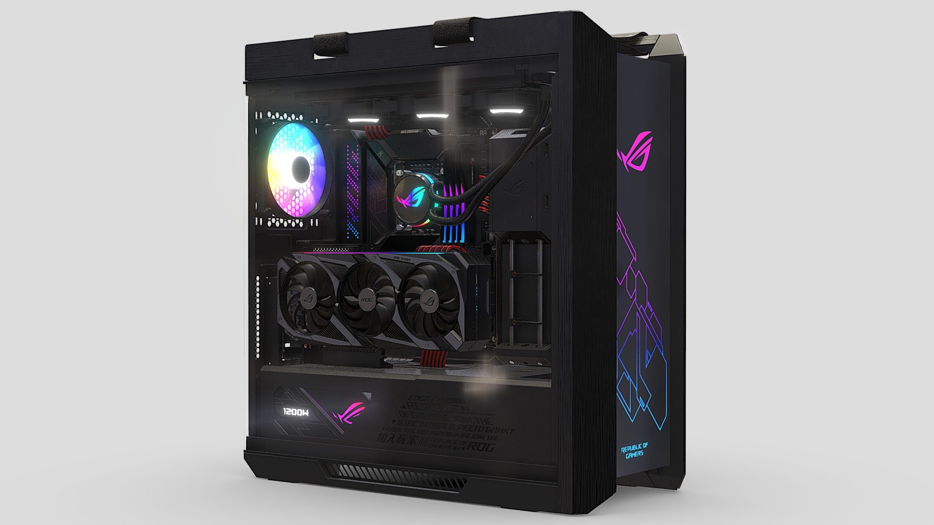 High-detailed 3d model of a gaming computer in the Asus ROG Strix Helios GX601 case

Ready to use in any software

For questions about 3d models write here: andreyfedyushov@gmail.com