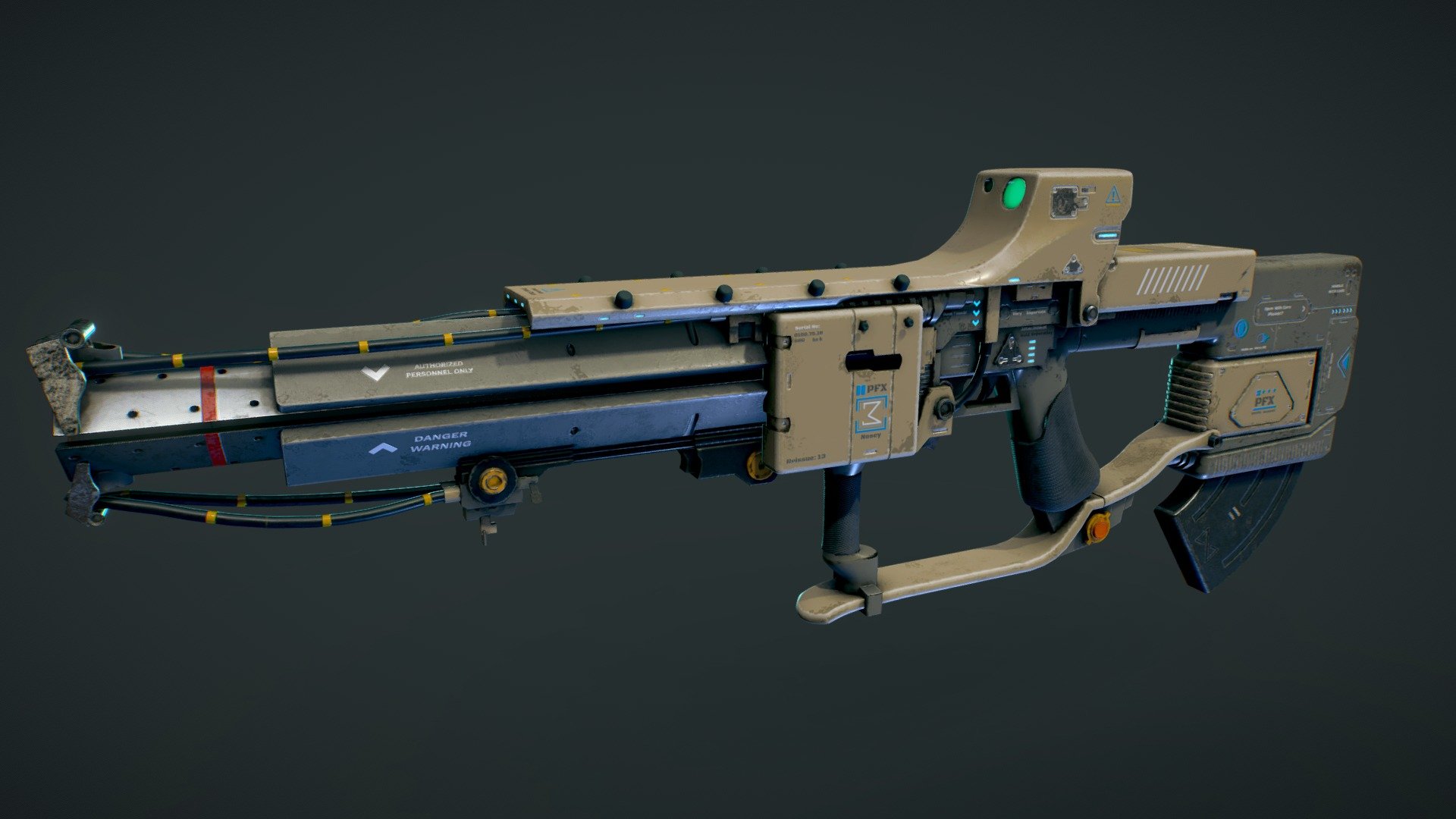 A personal project I wanted to work on for some fun. 
Concept by Dipo Muh whose work you can find over on artstation here >>  https://www.artstation.com/nomansnodead

Wanted to texture this rifle in a fun somewhat stylised way. 
Modelled in 3ds Max
Textured with Substance Painter.


Original Concept art by Dipo Muh ^^