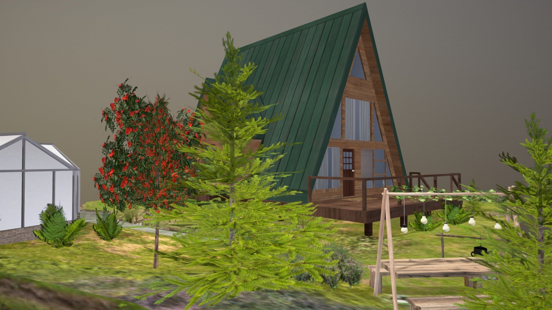 Welcome to the eco-house at the edge of the pine forest!
It is a quiet and secluded place where you can enjoy the inland life and live in harmony with nature. Blueberries and heather grow on the site, and thick fir trees drown out the noise of roads in the distance and hide your life from prying eyes - so you can have rest in sauna, and then dive into the lake right on the site, without fear that someone will peep. And after that - drink tea prepared on a fire and enjoy vegetables from your own greenhouse