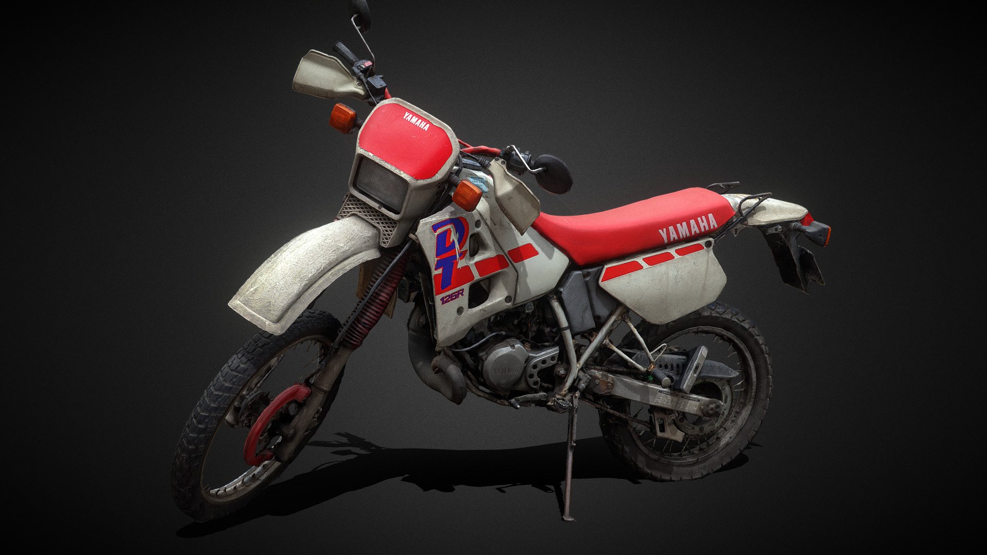Photogrammetry scan of a Yamaha DT 125 R motorcross;
220 pics with 200D, processed with Reality Capture. 

From 80m to 200K model with 4K textures.