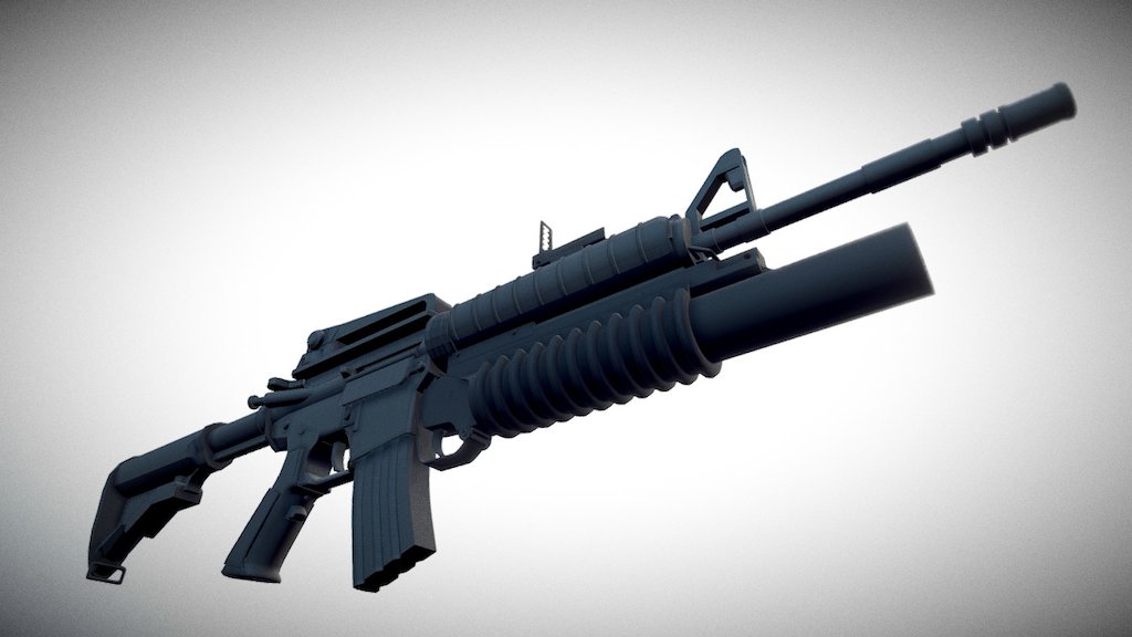 This is a model I worked on for my final semester of college in Cross Discliplinary Studies. As the title says, this is a high fidelity 3D model of a M4 with an M203 Grenade Launcher attachment.
